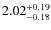 $\rm 2.02^{+ 0.19 }_{ -0.18 }$