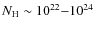 $N_{\rm {H}}\sim 10^{22}{-}10^{24}$