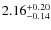 $\rm 2.16^{+ 0.20 }_{ -0.14 }$