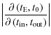 $\displaystyle \left\vert\frac{\partial\left({t_{\rm E}},{t_{\rm0}}\right)}
{\partial\left(t_{\rm in},t_{\rm out}\right)}\right\vert$