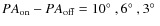 $PA_{{\rm on}} - PA_{{\rm off}} = 10\hbox{$^\circ$ }, 6\hbox{$^\circ$ }, 3\hbox{$^\circ$ }$