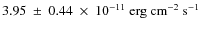 $3.95~\pm~ 0.44~ \times~ 10^{-11}~\rm
erg~cm^{-2}~s^{-1}$