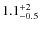 $\rm 1.1^{+2}_{-0.5}$