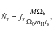 \begin{displaymath}\dot{N}_{\gamma} = f_{\gamma} \frac{M \Omega_{\rm b}}{\Omega_{0} m_{\rm H} t_{\rm s}},
\end{displaymath}