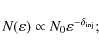 \begin{displaymath}%
N(\varepsilon)\propto N_0 \varepsilon^{-\delta_{\rm inj}};
\end{displaymath}