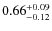 $\rm {0.66}_{-0.12}^{+0.09}$