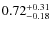 $\rm {0.72}_{-0.18}^{+0.31}$