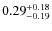 $\rm {0.29}_{-0.19}^{+0.18}$