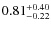 $\rm {0.81}_{-0.22}^{+0.40}$