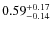 $\rm {0.59}_{-0.14}^{+0.17}$