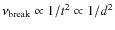$\nu_{\rm break} \propto 1/t^2 \propto 1/d^2$