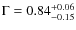 $\Gamma = 0.84_{-0.15}^{+0.06}$