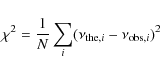 \begin{displaymath}\chi^2 = \frac{1}{N}\sum_i(\nu_{{\rm the},i} - \nu_{{\rm obs},i})^2
\end{displaymath}
