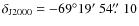 $\rm\delta_{J2000}= -69^\circ 19\hbox{$^\prime$ }54\hbox{$.\!\!^{\prime\prime}$ }10$