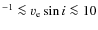 $^{-1} \la v_{\rm e}\sin i \la 10$