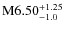 $\rm M6.50^{+1.25}_{-1.0}$