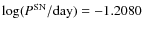 $\log (P^{\rm SN}/{\rm
day})=-1.2080$