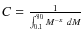 $C=\frac{1}{\int^{80}_{0.1}M^{-x}~dM}$