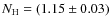 $N_{\rm H} = (1.15 \pm 0.03)$