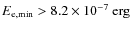 $E_{\rm e,\min}> 8.2 \times 10^{-7}~{\rm erg}$