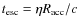 $t_{{\rm esc}}= \eta R_{{\rm acc}}/c$