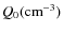 $Q_0 ({\rm cm}^{-3})$