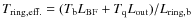 $T_{\rm ring, eff.} = (T_{\rm b} L_{\rm BF} + T_{\rm q} L_{\rm out})/L_{\rm ring, b}$