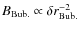 $B_{\rm Bub.}\propto \delta r_{\rm Bub.}^{-2}$