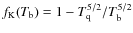 $f_{\rm K}(T_{\rm b}) = 1- T_{\rm q}^{5/2}/T_{\rm b}^{5/2}$
