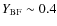 $Y_{\rm BF}\sim 0.4$