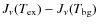$J_{\nu}(T_{{\rm ex}}) - J_{\nu}(T_{{\rm bg}})$