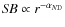 $S\!B \propto r^{-\alpha_{N{\rm D}}}$