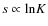 $s \propto {\rm ln} K$