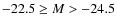 $-22.5 \geq M > -24.5$