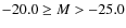 $-20.0 \geq M > -25.0$
