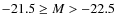 $-21.5 \geq M > -22.5$