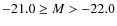 $-21.0 \geq M > -22.0$