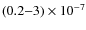 $(0.2{-}3)\times10^{-7}$