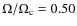 $\Omega/\Omega_{\rm c} = 0.50$