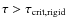 $\tau > \tau_{\rm
crit,rigid}$