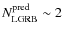 $N_{\rm LGRB}^{\rm pred} \sim 2$