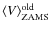 $\langle{V}\rangle_{\rm ZAMS}^{\rm old}$