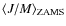 $\langle J/M\rangle_{\rm ZAMS}$