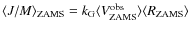 $\langle J/M\rangle_{\rm ZAMS} = k_{\rm G}\langle V_{\rm ZAMS}^{\rm obs}\rangle\langle R_{\rm ZAMS}\rangle$