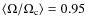 $\langle\Omega/\Omega_{\rm c}\rangle = 0.95$