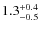 $1.3^{\rm +0.4}_{-0.5}$