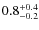$0.8^{\rm +0.4}_{-0.2}$