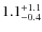 $1.1^{\rm +1.1}_{-0.4}$