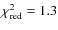 $\chi^2_{\rm red} = 1.3$