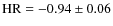 $\rm HR=-0.94\pm 0.06$